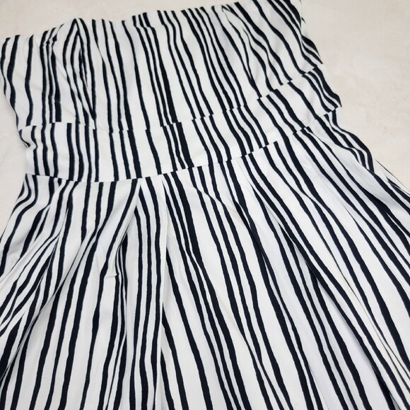 Club Monaco Striped Knee Length Dress Black White Women’s Size 0 Fit And Flare - Picture 11 of 16